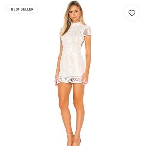 Brianna Open Back Dress in White by Superdown